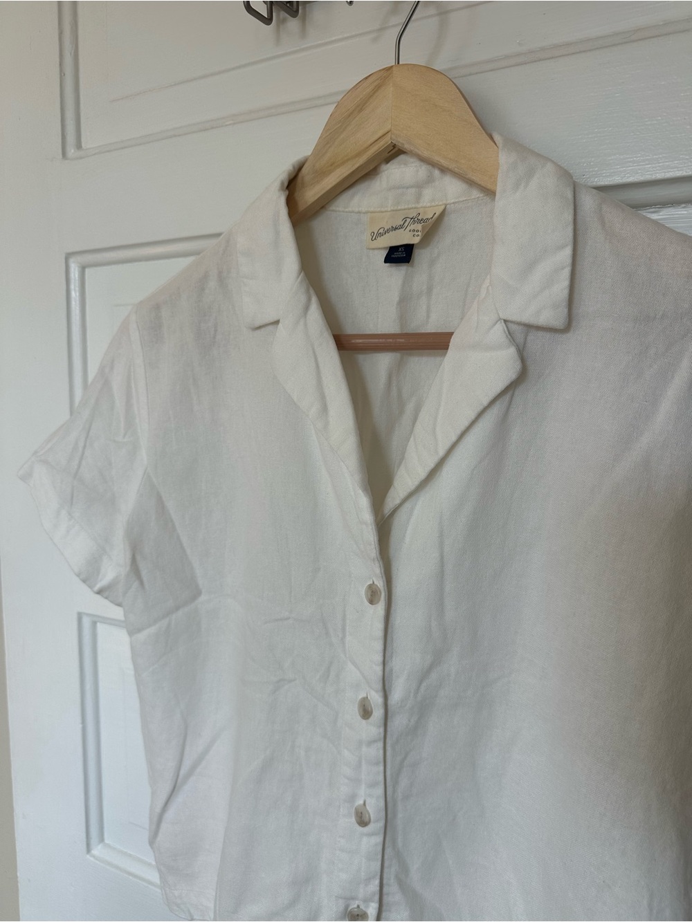 Universal Thread Linen-Blend Button-Up Tee